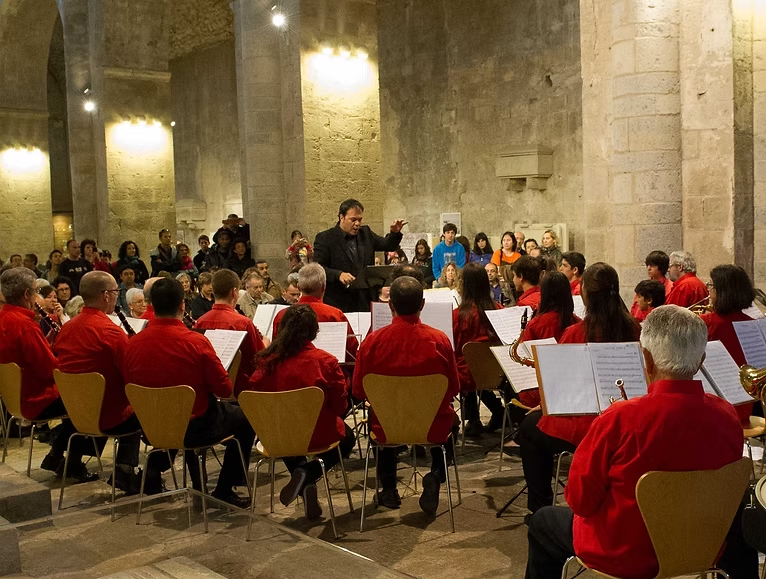 Secció de vent de la Girona Banda Band en plena actuació